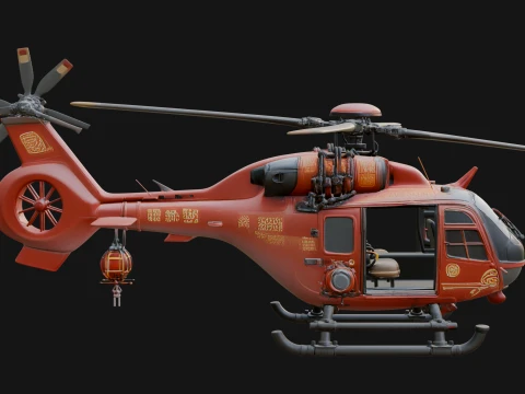 Rescue Helicopter Model Design 16 - 3D Print Model 3D Print Model