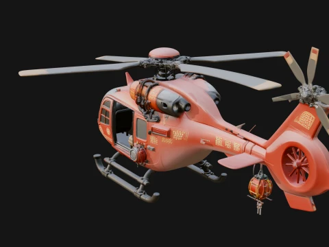 Rescue Helicopter Model Design 16 - 3D Print Model 3D Print Model