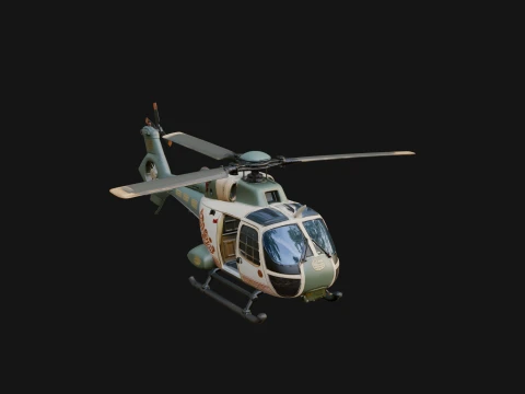 Civil Helicopter Model Design 17 - 3D Print Model 3Dプリントモデル