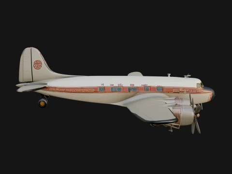 Vintage Airliner Plane Model Design 2 - 3D Print Model 3D Print Model