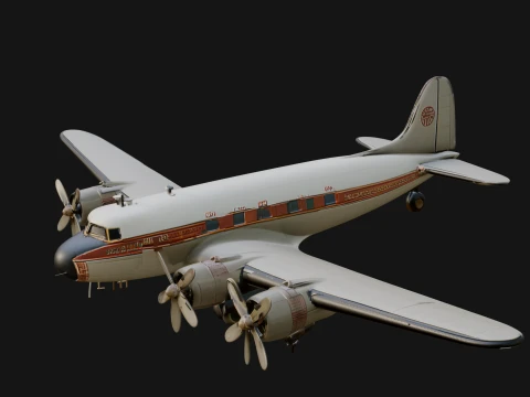 Vintage Airliner Plane Model Design 2 - 3D Print Model 3D Print Model