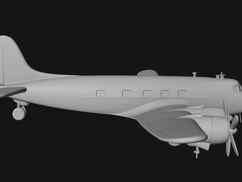 Vintage Airliner Plane Model Design 2 - 3D Print Model 3D Print Model