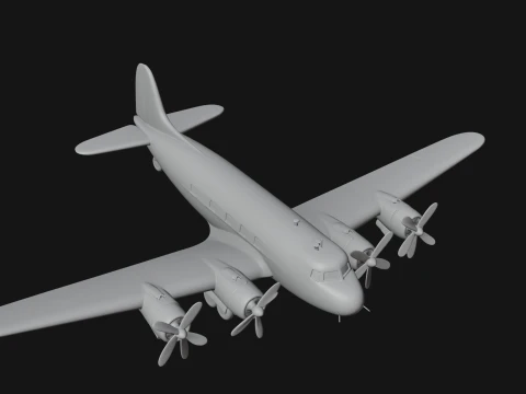 Vintage Airliner Plane Model Design 2 - 3D Print Model 3D Print Model