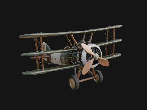 Vintage Biplane Model Design 36 - 3D Print Model 3D Druckmodell