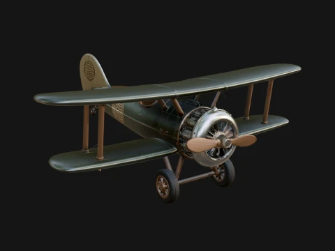Vintage Biplane Model Design 37 - 3D Print Model 3D Druckmodell