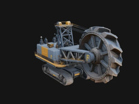 Bucket Wheel Excavator Model Design 4 - 3D Print Model 3D Print Model