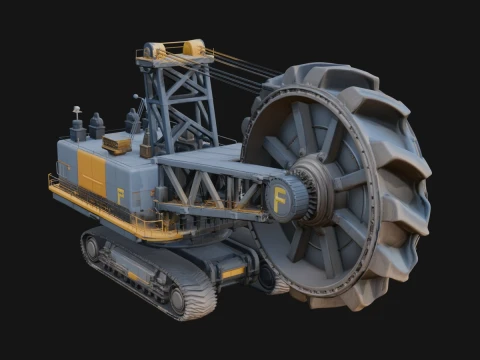 Bucket Wheel Excavator Model Design 4 - 3D Print Model 3D Print Model