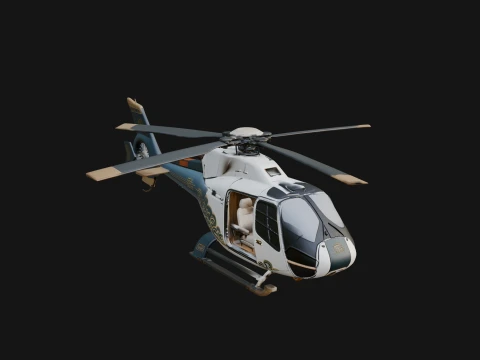 Civil Helicopter Model Design 19 - 3D Print Model 3D Print Model