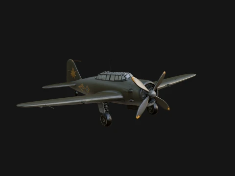 Vintage Fighter Plane Model Design 17 - 3D Print Model 3D Print Model