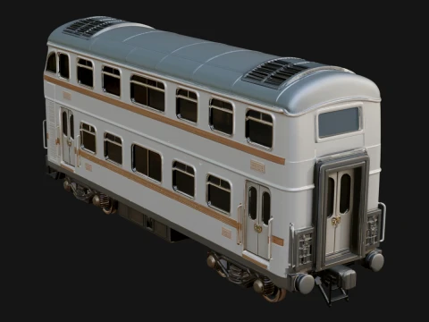 Passenger Train Car Model Design 15 - 3D Print Model Modello di stampa 3D
