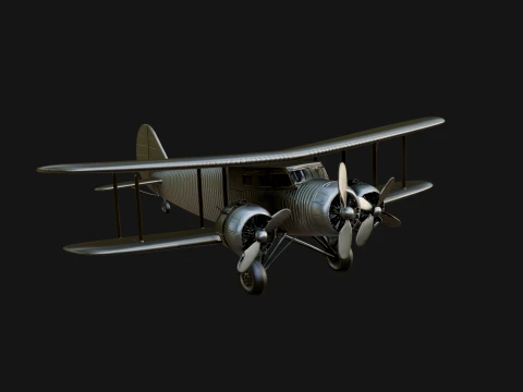 Vintage Biplane Model Design 41 - 3D Print Model 3D Druckmodell