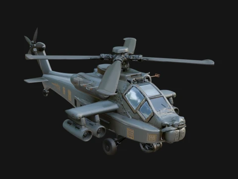Attack Helicopter Model Design 15 - 3D Print Model 3Dプリントモデル