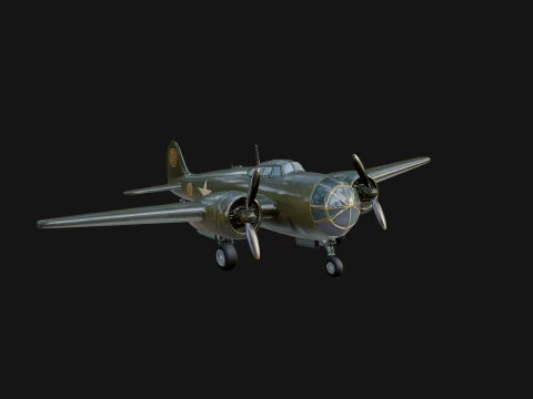 Vintage Bomber Plane Model Design 18 - 3D Print Model 3Dプリントモデル
