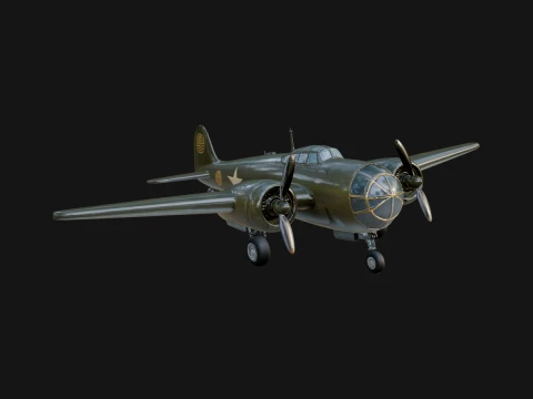 Vintage Bomber Plane Model Design 18 - 3D Print Model 3D Print Model