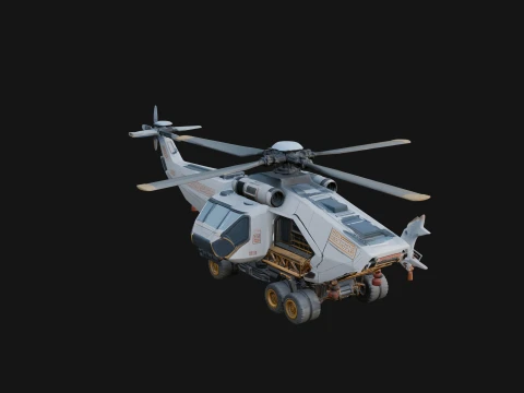 Sci Fi VTOL Craft Model Design 2 - 3D Print Model 3D Druckmodell