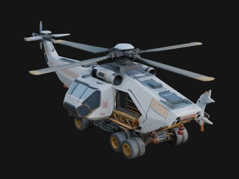 Sci Fi VTOL Craft Model Design 2 - 3D Print Model Modelo de impresión 3D