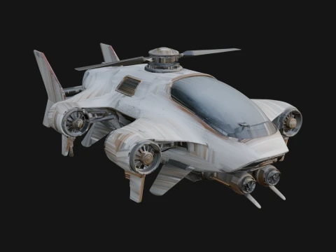 Sci Fi VTOL Craft Model Design 3 - 3D Print Model Modelo de impresión 3D