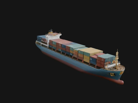 Container Ship Model Design 1 - 3D Print Model 3D Print Model
