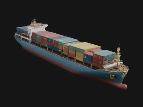 Container Ship Model Design 1 - 3D Print Model 3D Принт Модель