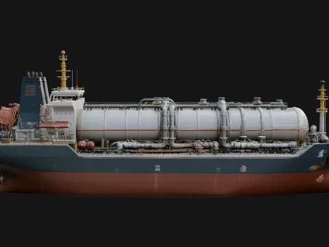 LNG Carrier Ship Model Design 2 - 3D Print Model 3D Print Model