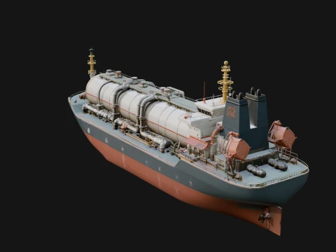 LNG Carrier Ship Model Design 2 - 3D Print Model 3D Print Model