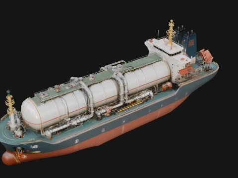 LNG Carrier Ship Model Design 2 - 3D Print Model 3D Print Model