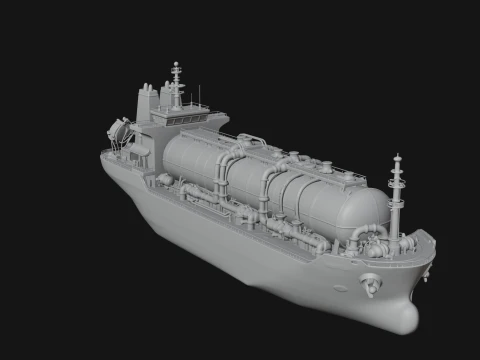 LNG Carrier Ship Model Design 2 - 3D Print Model 3D Print Model