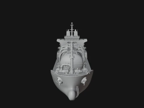 LNG Carrier Ship Model Design 2 - 3D Print Model 3D Print Model