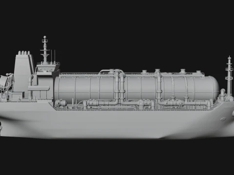 LNG Carrier Ship Model Design 2 - 3D Print Model 3D Print Model
