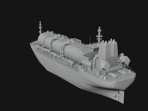LNG Carrier Ship Model Design 2 - 3D Print Model 3D Print Model