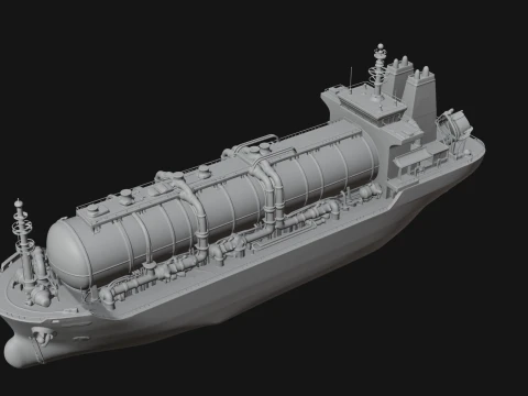 LNG Carrier Ship Model Design 2 - 3D Print Model 3D Print Model