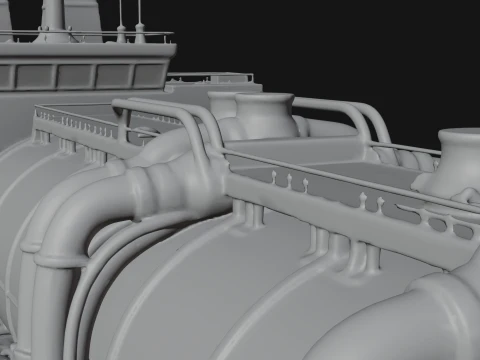 LNG Carrier Ship Model Design 2 - 3D Print Model 3D Print Model