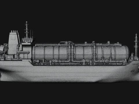 LNG Carrier Ship Model Design 2 - 3D Print Model 3D Print Model