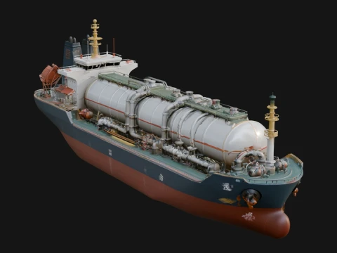 LNG Carrier Ship Model Design 2 - 3D Print Model 3D printmodel