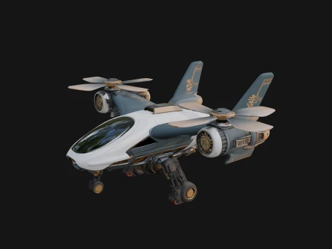 Sci Fi VTOL Craft Model Design 4 - 3D Print Model 3D Print Model