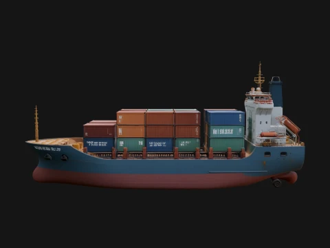 Container Ship Model Design 2 - 3D Print Model 3D printmodel