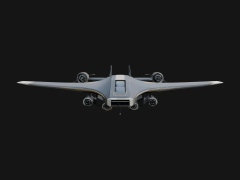 Sci Fi Transport Plane Model Design 4 - 3D Print Model 3D Print Model