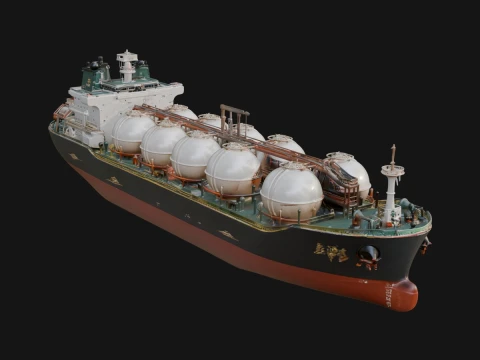 LNG Carrier Ship Model Design 3 - 3D Print Model 3D Print Model