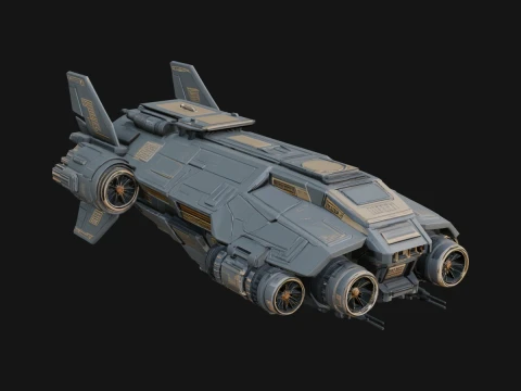 Sci Fi VTOL Craft Model Design 6 - 3D Print Model Modelo de impresión 3D
