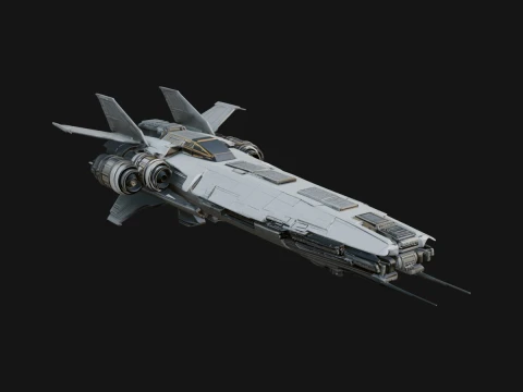 Sci Fi Fighter Craft Model Design 6 - 3D Print Model 3D Baskı Modeli