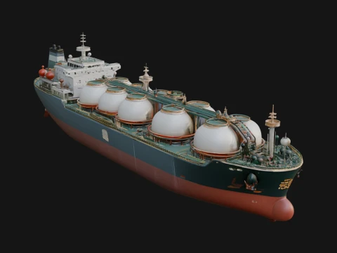 LNG Carrier Ship Model Design 4 - 3D Print Model 3D printmodel