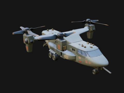 Sci Fi VTOL Craft Model Design 7 - 3D Print Model Modelo de impresión 3D