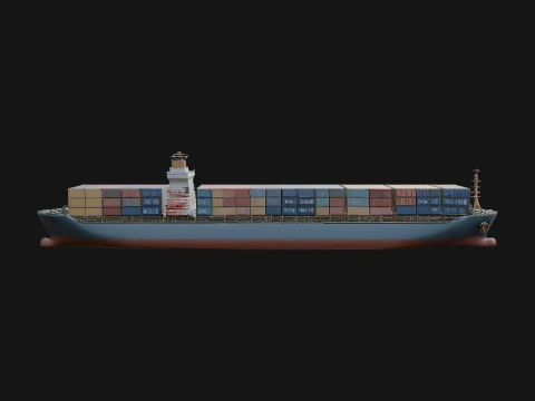 Container Ship Model Design 3 - 3D Print Model Modelo de impresión 3D