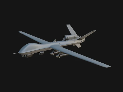 Military Drone Aircraft Model Design 6 - 3D Print Model Modelo de impresión 3D