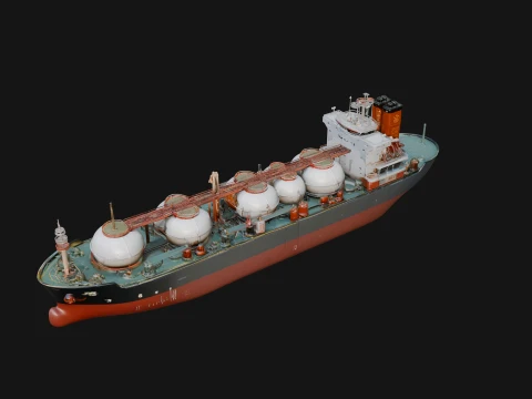 LNG Carrier Ship Model Design 5 - 3D Print Model 3D Print Model