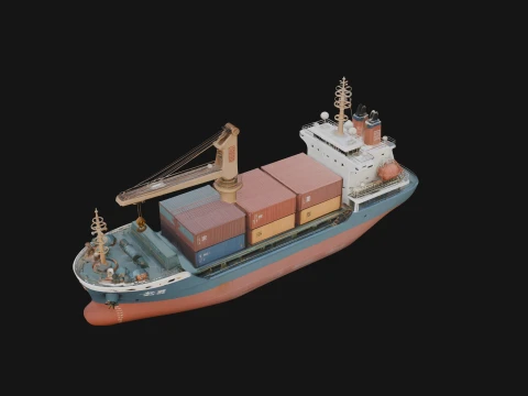 Container Ship Model Design 4 - 3D Print Model Modelo de impresión 3D