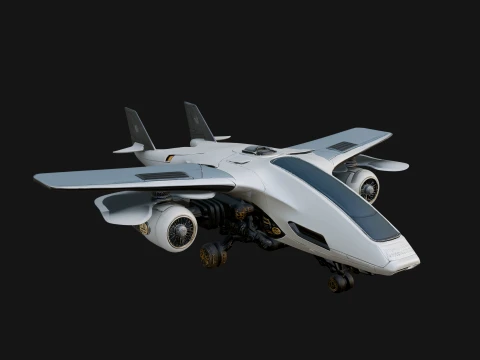 Sci Fi VTOL Craft Model Design 8 - 3D Print Model 3D Druckmodell