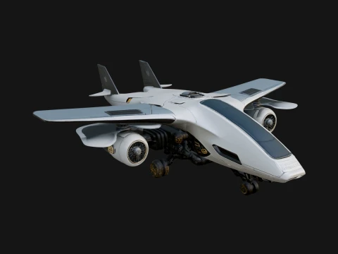 Sci Fi VTOL Craft Model Design 8 - 3D Print Model Modelo de impresión 3D