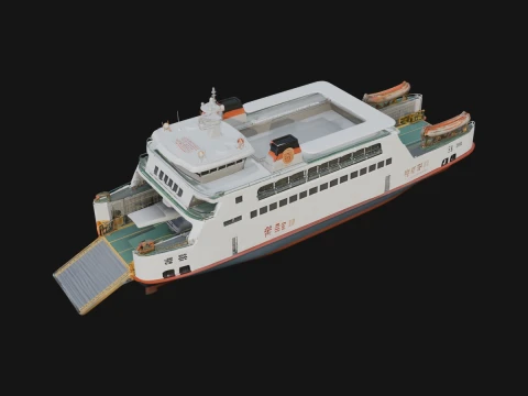 Ferry Ship Model Design 1 - 3D Print Model Modelo de impresión 3D