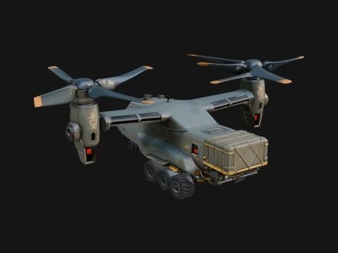 Sci Fi VTOL Craft Model Design 11 - 3D Print Model Modelo de impresión 3D